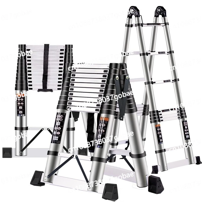 

Telescopic ladder, aluminum alloy multifunctional joint herringbone ladder, household folding aluminum ladder