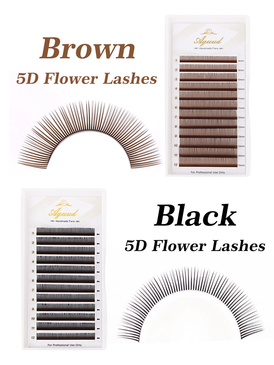 Angel Lashes 5D Flower Wet Lash Extensions Schokoladenbraun Easy Fans Volumen Flora Wimpern Manga Wispy Spike Vorgefertigte Fächerwimpern – Detail 11
