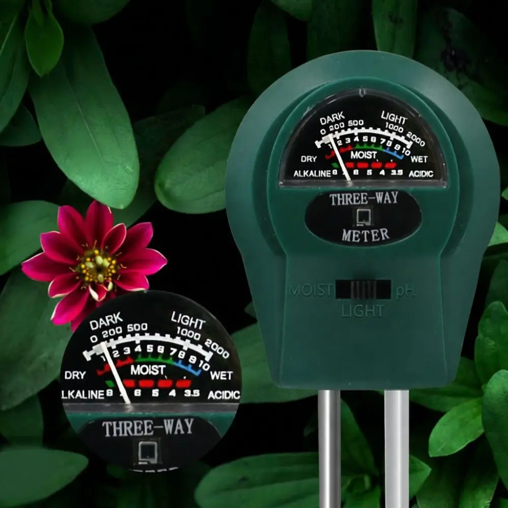 3 In 1 Soil Tester Moisture Sensor Sunshine Light Intensity Monitor For Garden Lawn Plant Care Nutrient Care Tools