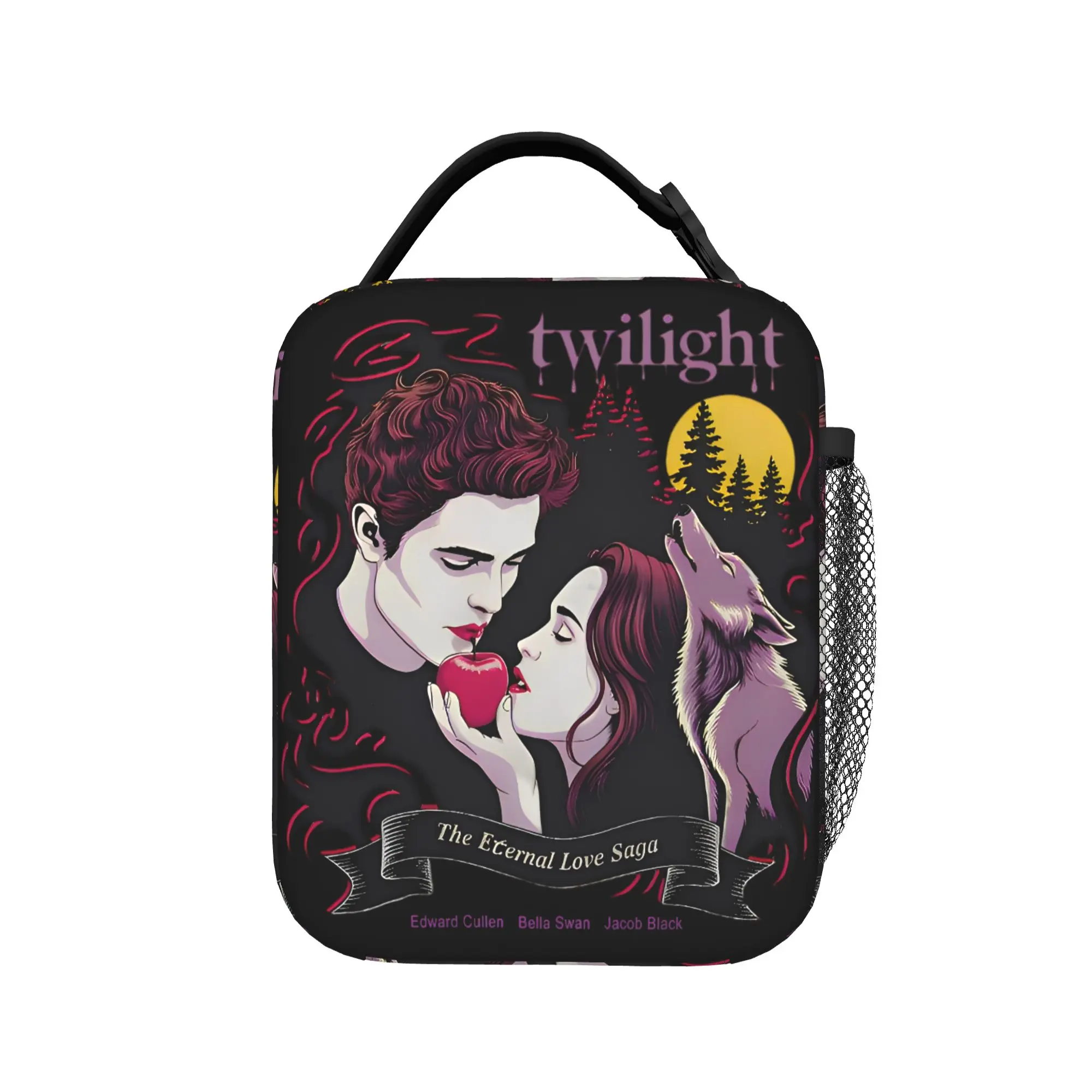 Twilight Saga Comic Insulated Lunch Bags Large Vampires Wolves Lunch Container Cooler Bag Tote Lunch Box College  Bento Pouch