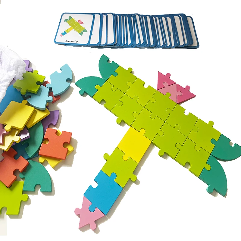 

Креативная и забавная головоломка из 66 предметов для дошкольного образования и интеллекта детей, логическая подумание геометрической формы