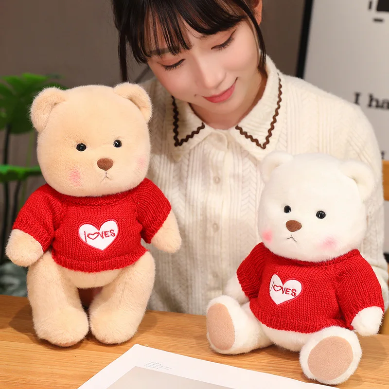 Handmade Joint Sweater Bear Plush Doll Joints Can Be Moved High Quality Bear Plush Toys For Boys And Girls Birthday Gifts