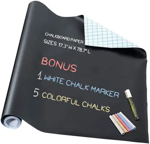 Adesivos de parede para quadro negro, papel de parede grande, rolo de papel de contato para quadro negro, autoadesivo, faça você mesmo, adesivos apagáveis reutilizáveis