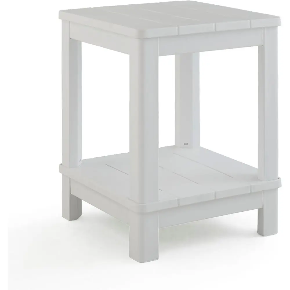 

Elegant White Adirondack-Style Side Table