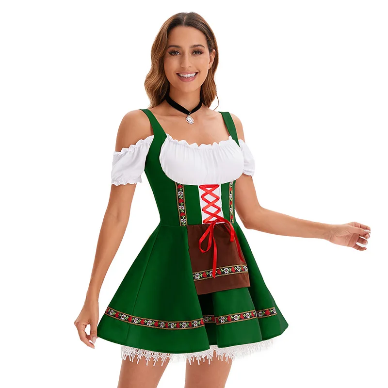 Oktoberfest Costume Beer Themed National Festival Bavarian Dirndl Dress Up Women Halloween Carnival Hoilday Party Fancy Cosplay - view 4