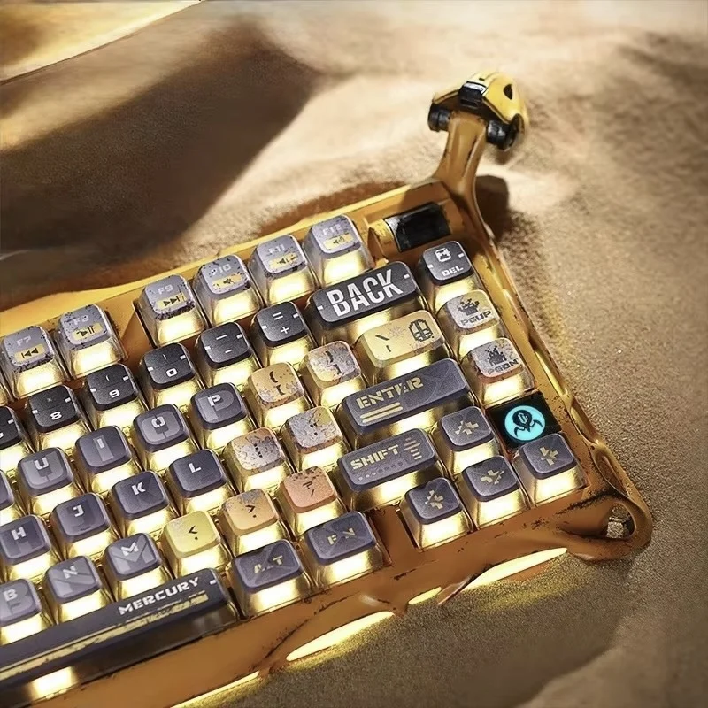 Gravity Planet Breaker K1 damaged yellow mechanical keyboard customized wireless gaming and esports keyboard supports hot swapp