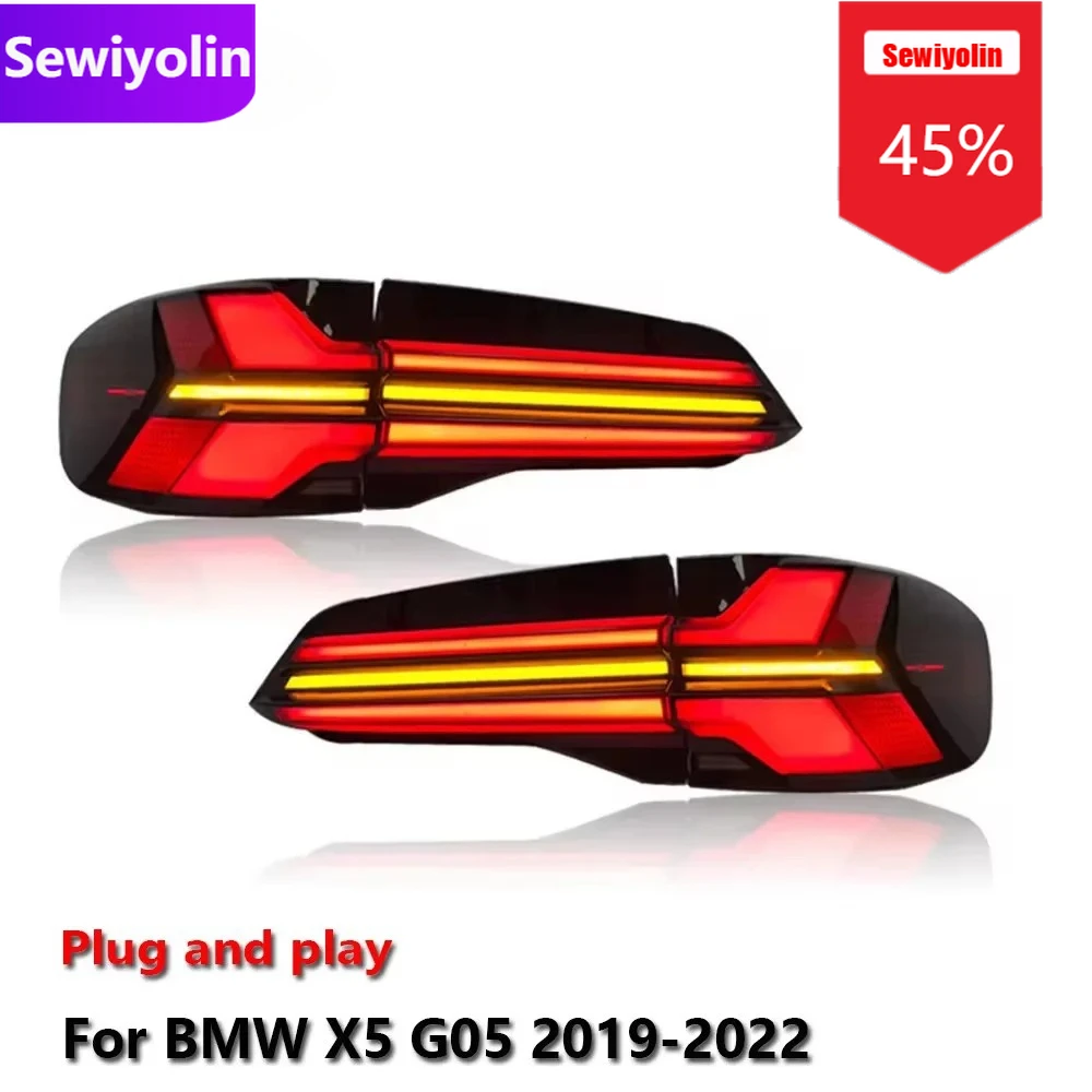 

Автомобильный светодиодный задний фонарь DRL в сборе для BMW X5 G05 2019-2022, автоматический задний противотуманный фонарь DRL, стоп-сигнал, указатель поворота Plug and Play