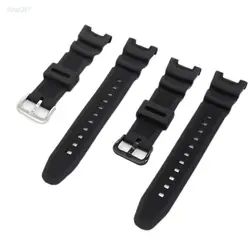 Black Sport Silicone Strap For SGW-100 SGW100 Smart Watch Waterproof Black Wristbands Stainless Steel Buckle Wriststrap