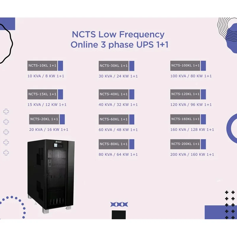NCTS-30KL 1+1(30KVA/24KW) Low Frequency With Isolation Transformer Online UPS With Redundancy Parallel Function
