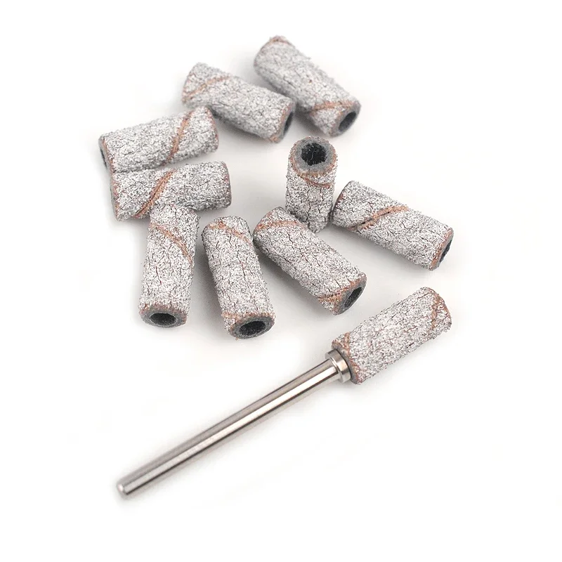 50/100Pcs 3mm Mini Weiß Schleifbänder Edelstahl Nagel Bohrer Bits Dorn Elektrische Maniküre Zubehör Werkzeug