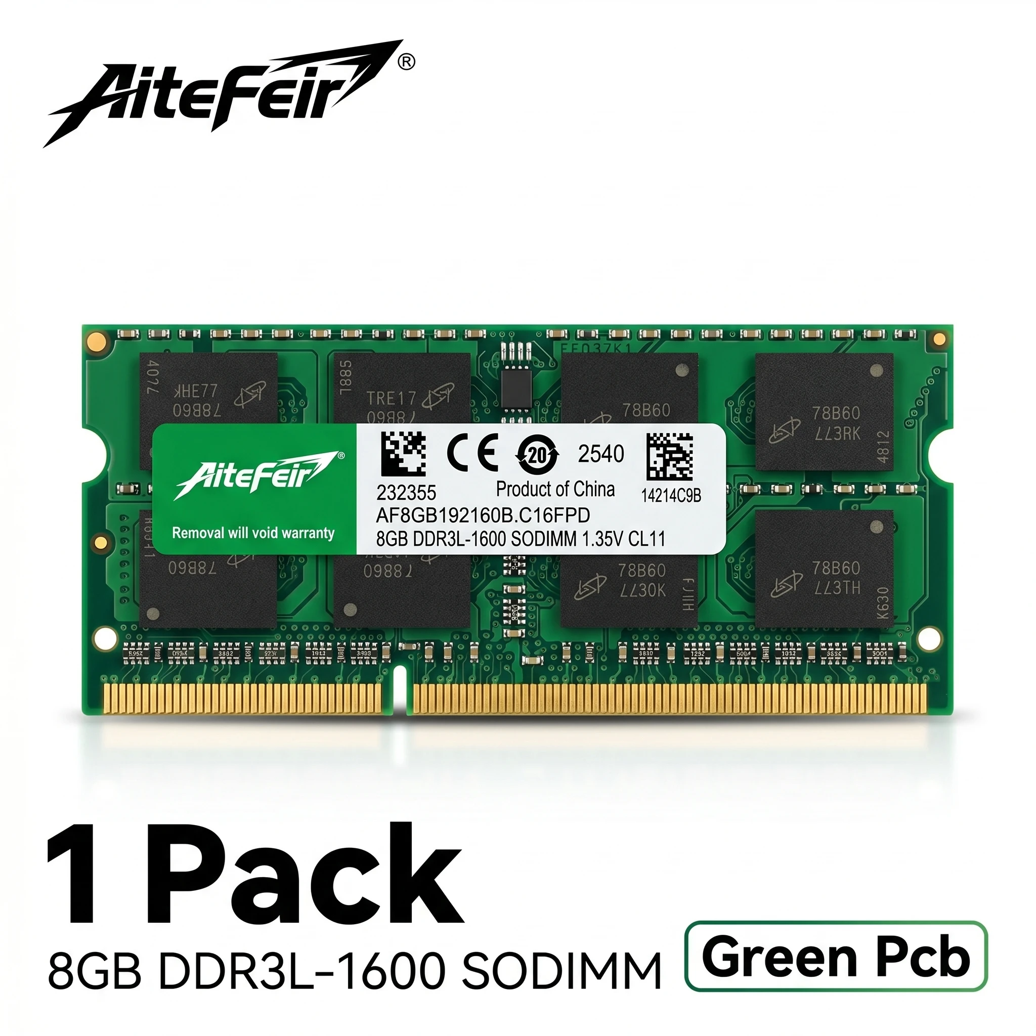 Aitefeir 8GB DDR3L 1600MHz Laptop SODIMM Module Memoria RAM 1.35V Laptop Notebook Memory Module Upgrade For Compatible Computer