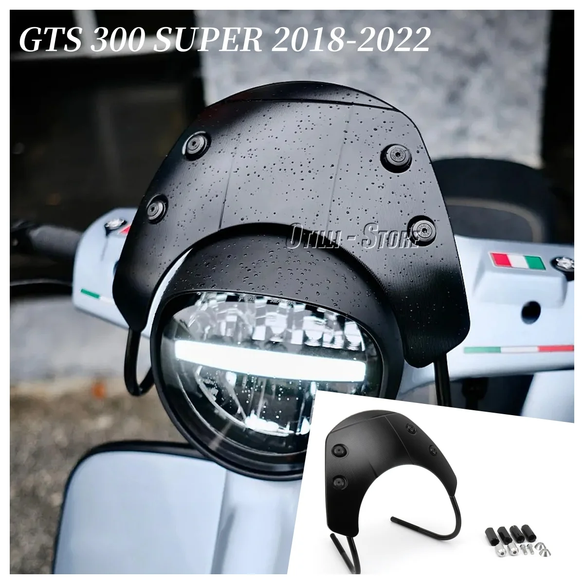 

For Vespa GTS300 gts300 GTS 300 Super 2018-2022 Motorcycle Headlight Windshield Scooter Wind Deflector Windscreen