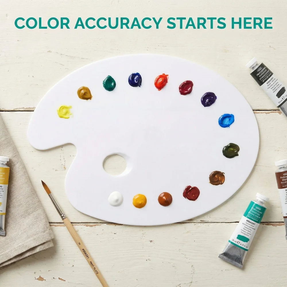 

Large Oval Palette Plum Blossom Plate Three-line Board Wood Watercolor Gouache Acrylic Oil Painting Palette