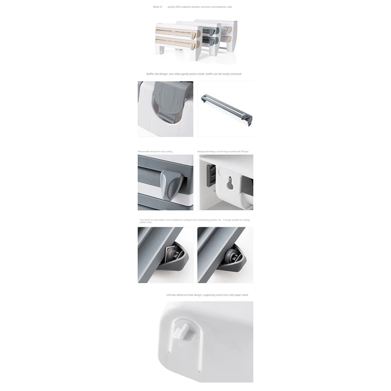 MAKE-Пластиковая полка для хранения бумаги, настенная полка для рулонов алюминиевой фольги, кухонная полка без перфорации для холодильника