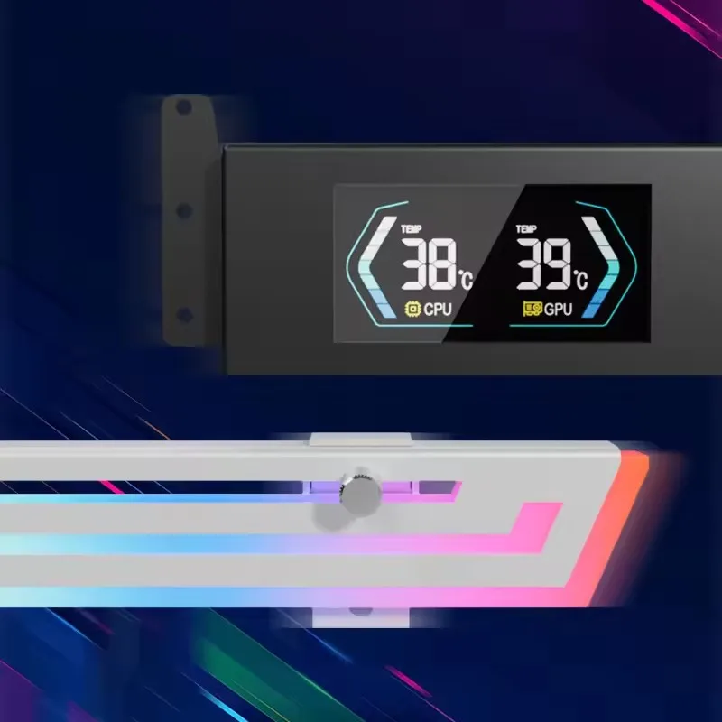 Power Train Z-X6 Graphics Card ARGB Bracket Temperature Display Computer Graphics Card VGA Holder AURA SYNC