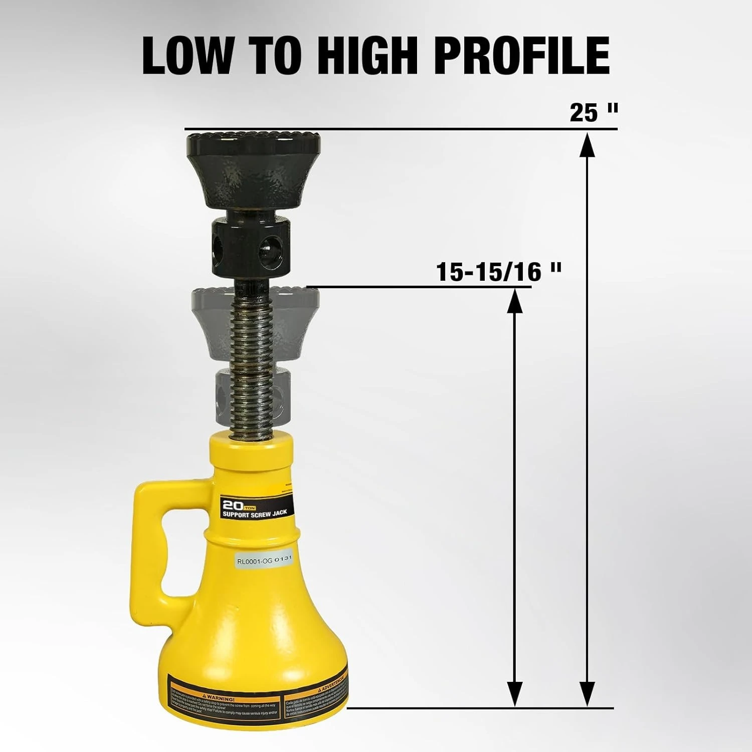 

20 Ton Professional Car Support Screw Jack for House Construction Bridge Stabilization, Yellow (40,000 LBs)Factory Direct Sales