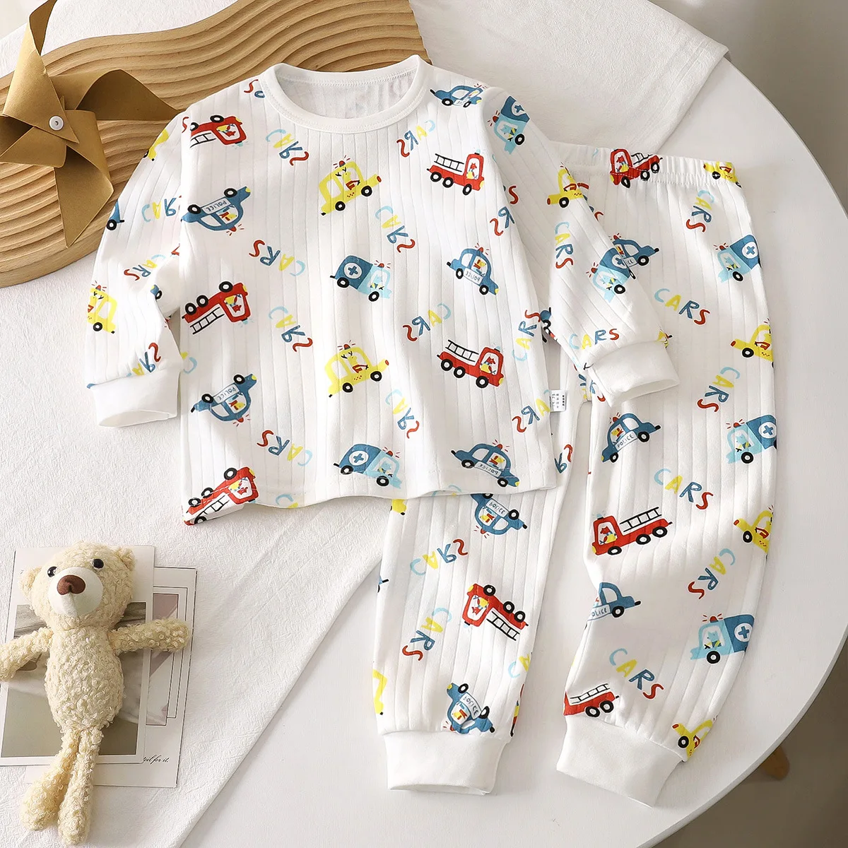 Set per bambini CottonLong Sleeve Home Sleepwear Abbigliamento per bambini Ragazzo Ragazza Autunno inverno Top Pantaloni Abiti Abbigliamento per bambini