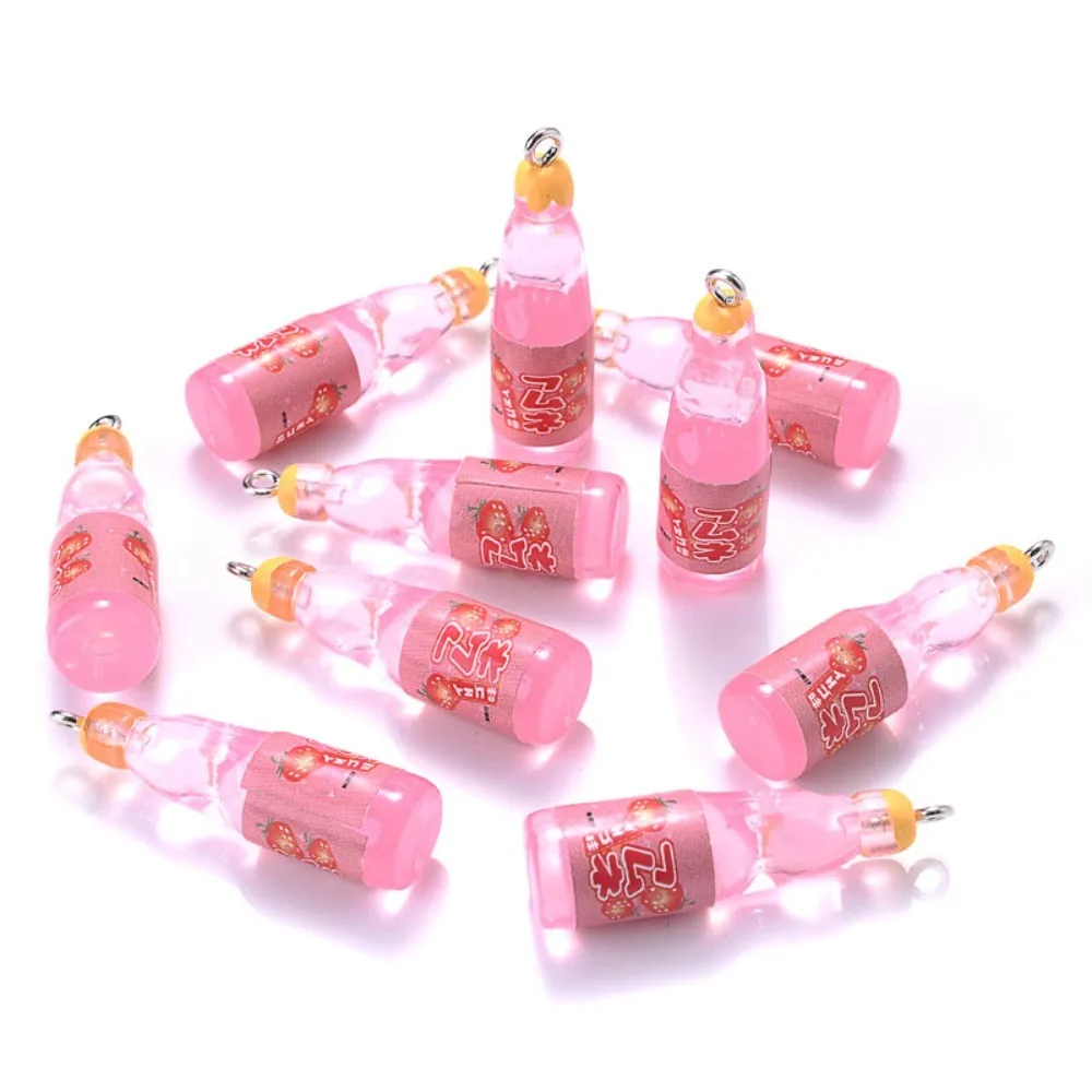 10Pcs Resin Charms Juice Bottle Resin Pendant Beverages Charms Mini Juice Bottle Drink Pendant Cute Mini