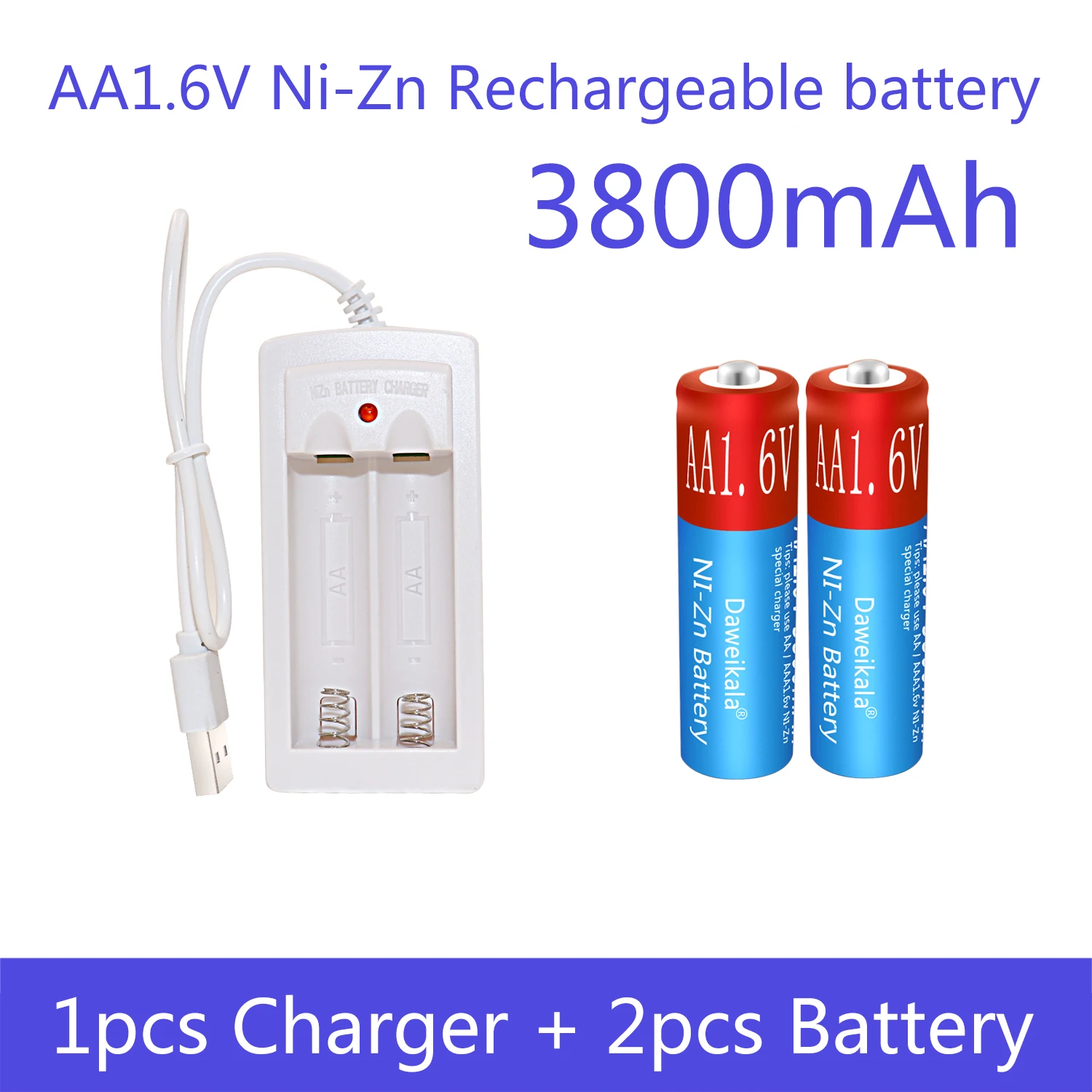 New Technology Can Charge 100% Aa1.6v Ni-Zn Battery, 3800 MAH Can Replace The Rechargeable Battery AA 1.5V Aa1.2v Battery