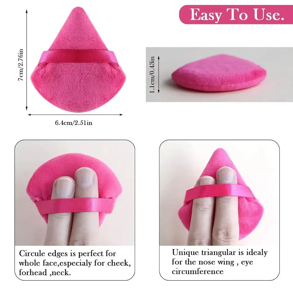Bouffée de poudre triangulaire pour poudre libre, liquide, cosmétique, peluche douce, fond de teint, outil de maquillage