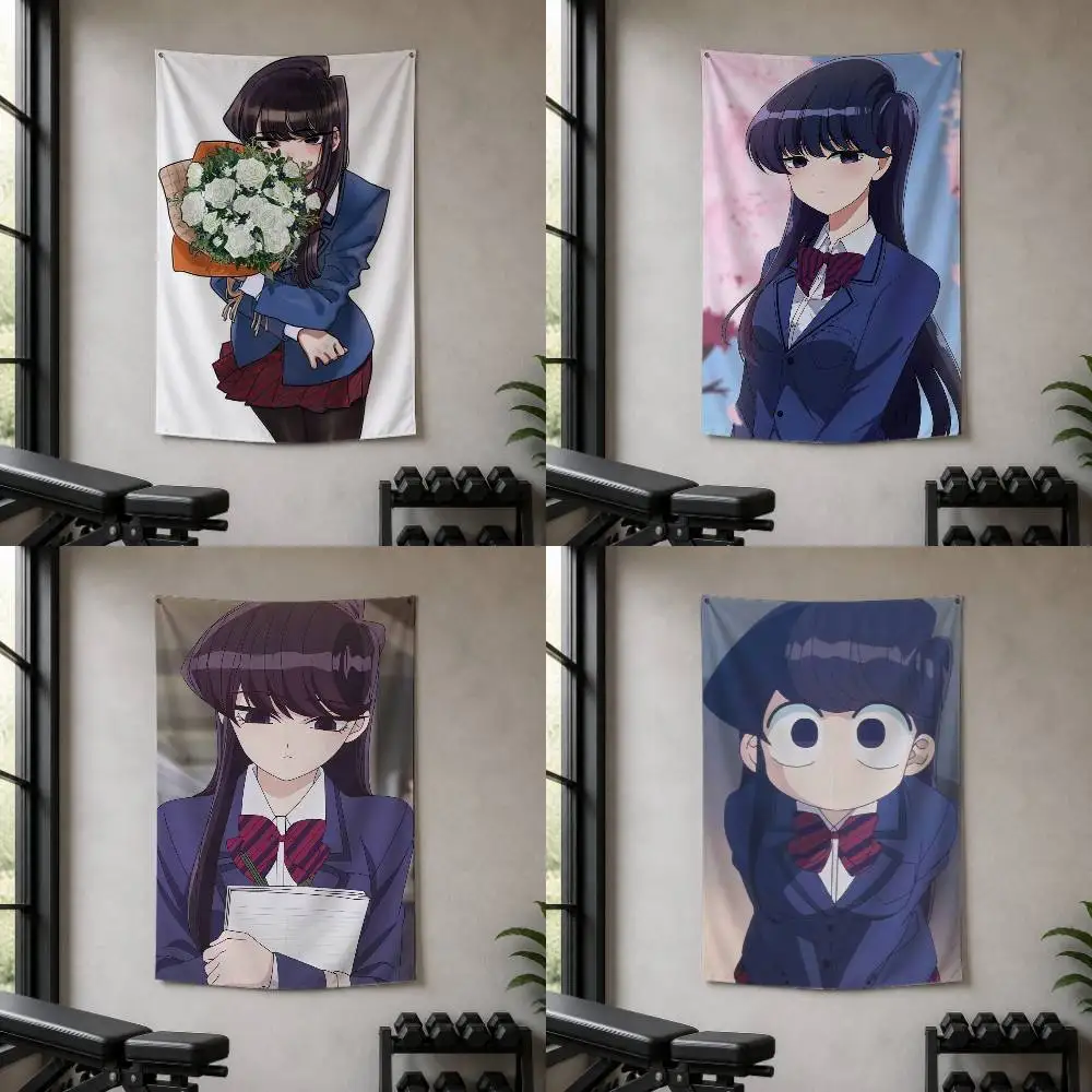 Komi Can't Communicate  Decorative Art Flag Banner for Picnic Camping Party and Home Decor