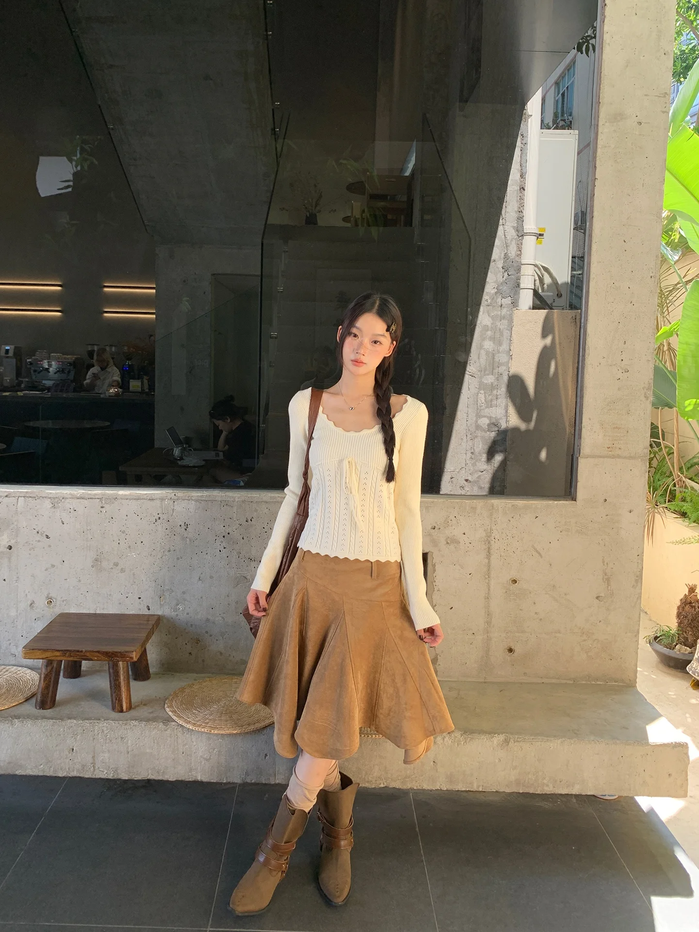 

Красный свитер знаменитостей, женский длинный све, осенне-зимний вязаный топ, внутренняя одежда, верхняя одежда, удобная корейская система