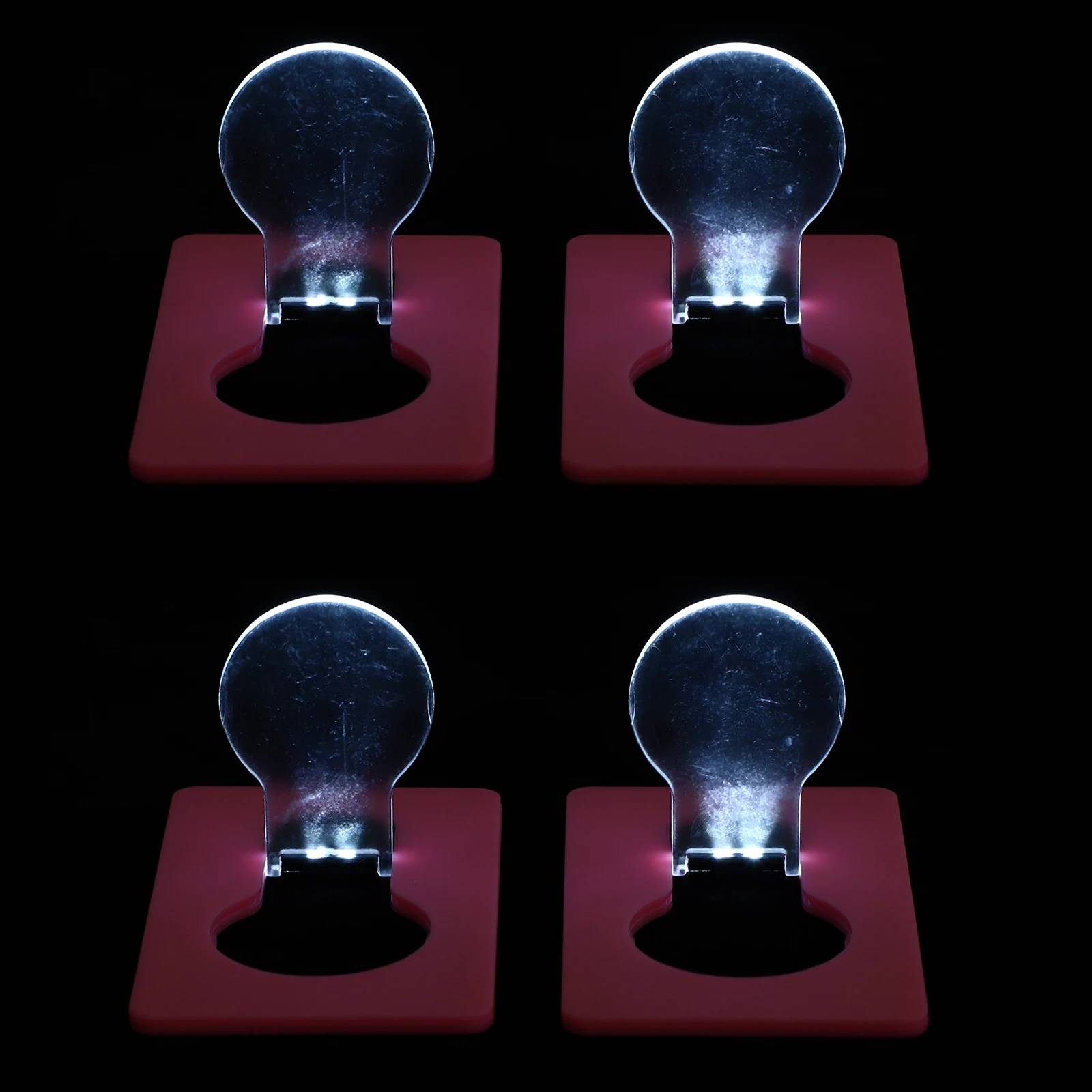 4 Pcs LED Card Light Handbag Mini Night Lights for Korean Version Abs Purse Decoration