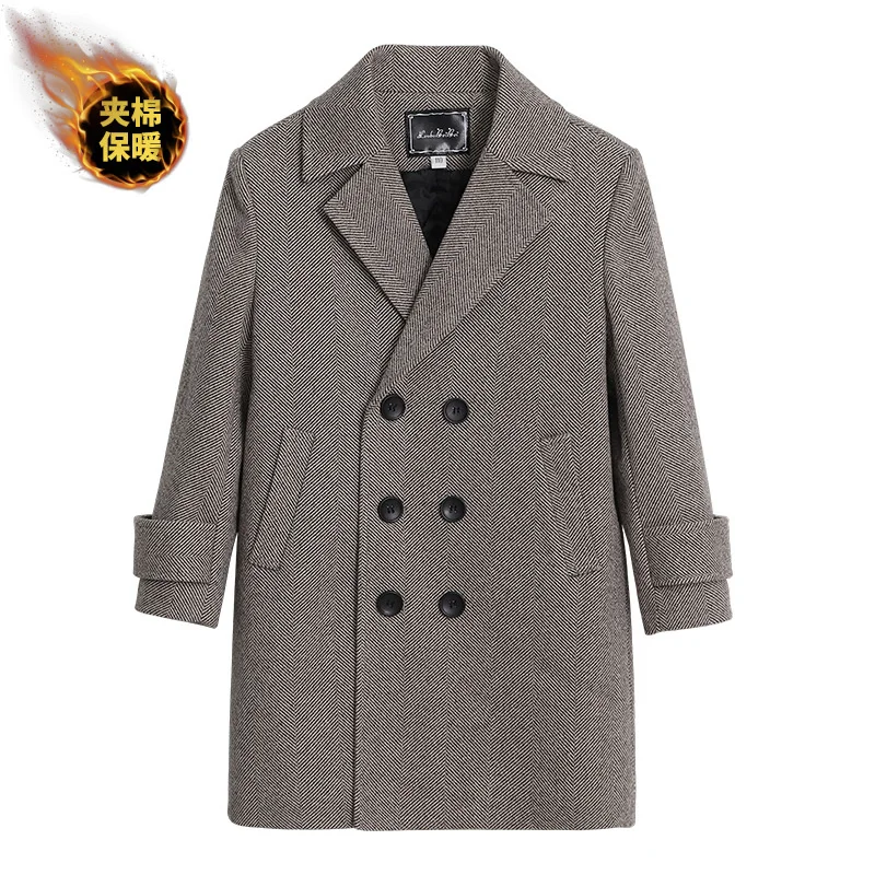 

Boys Girls Winter Thick Warm Wool Coat Children Windproof Outdoor Long Jacket Kids Formal Birthday Party Photography Woolen Coat