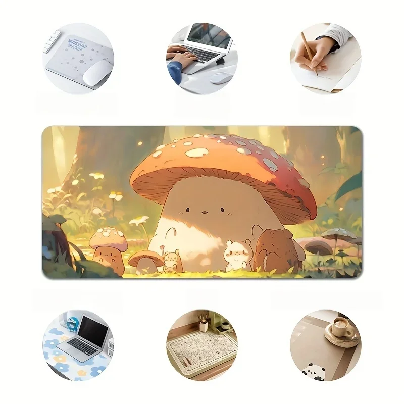 لوحة ماوس أنيمي فطر، لوحة مفاتيح للكمبيوتر الشخصي، مطاط مطبوع عالي الدقة، مضاد للانزلاق ومتين، مناسب للاعبين والمحترفين #5