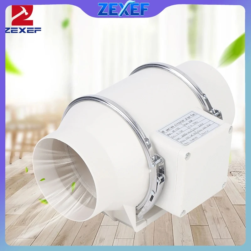 

ZEXEF Высокоскоростной вытяжной вентилятор для дома, бесшумный линейный канальный вентилятор, вытяжка для ванной комнаты, вентиляция, кухня, туалет, настенный вентилятор