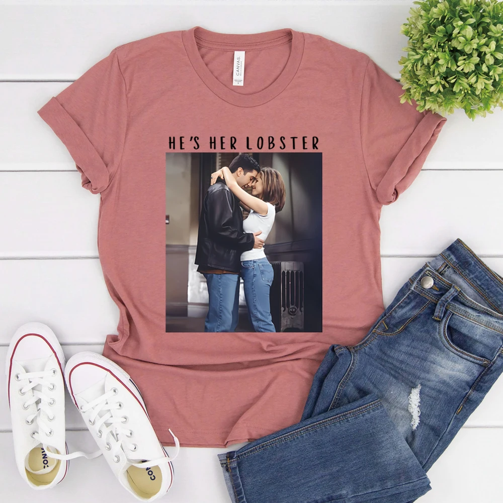 He’s Her Lobster T-Shirt I’ll Be There for You Tshirt Retro Friends Shirts Men Women Summer Short Sleeves Casual Tops Fans Gift
