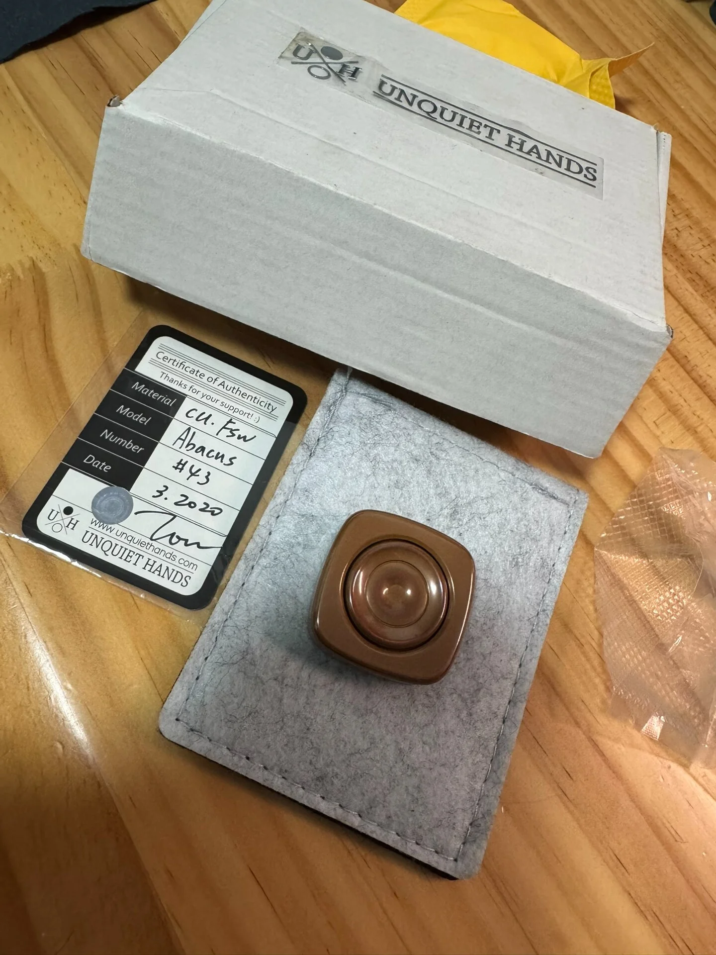 Used unquiethands Copper Material, Abacus Gyro Desktop Decoration
