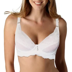 Sexy Bra Unlined Underwire Bras For Womens Underwear Perspective Floral Lingerie Brassiere BH Top A B C Cup