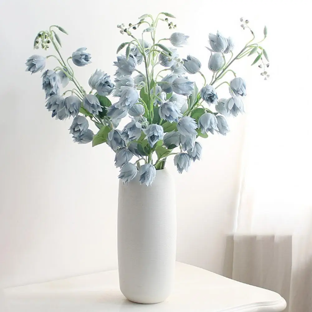 83cm Flower Arrangement Fake Campanula Flower Artificial Silk Flower Bouquet Simulation Campanula Wedding Artificial Campanula