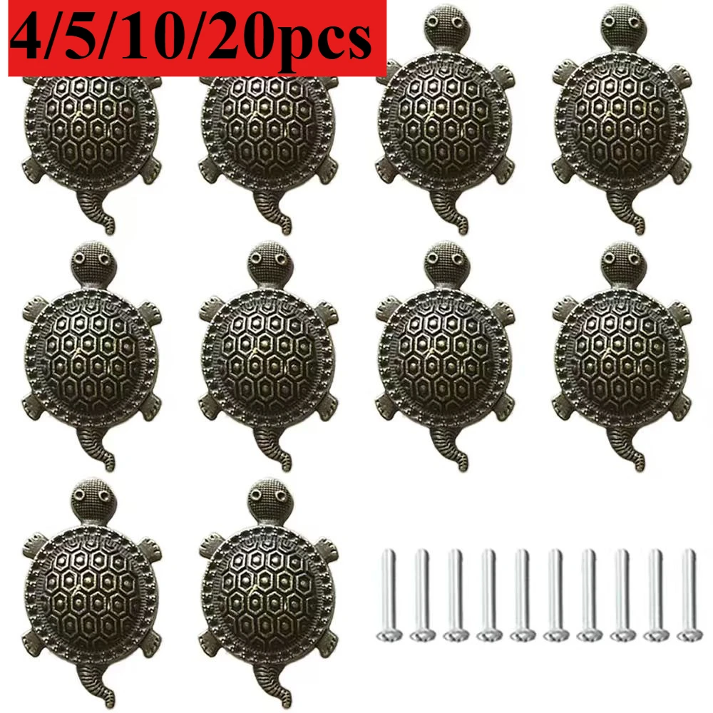 4/5/10/20pcs Vintage Ocean‑Animal Metal Drawer Pulls, Nautical‑Theme Cabinet Handles for Dressers, Wardrobes and Jewelry Boxes