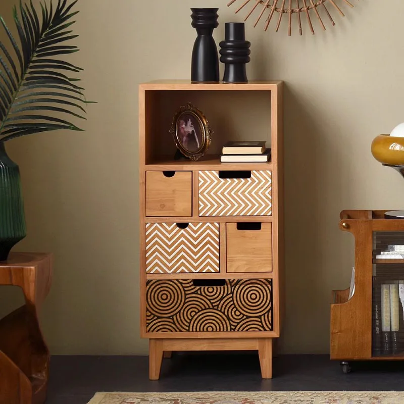 

Space Saving Nordic Living Room Cabinet Luxury Retro Organizer Drawers Tv Cabinet Solid Wood Multifunctional Gabinete Furniture