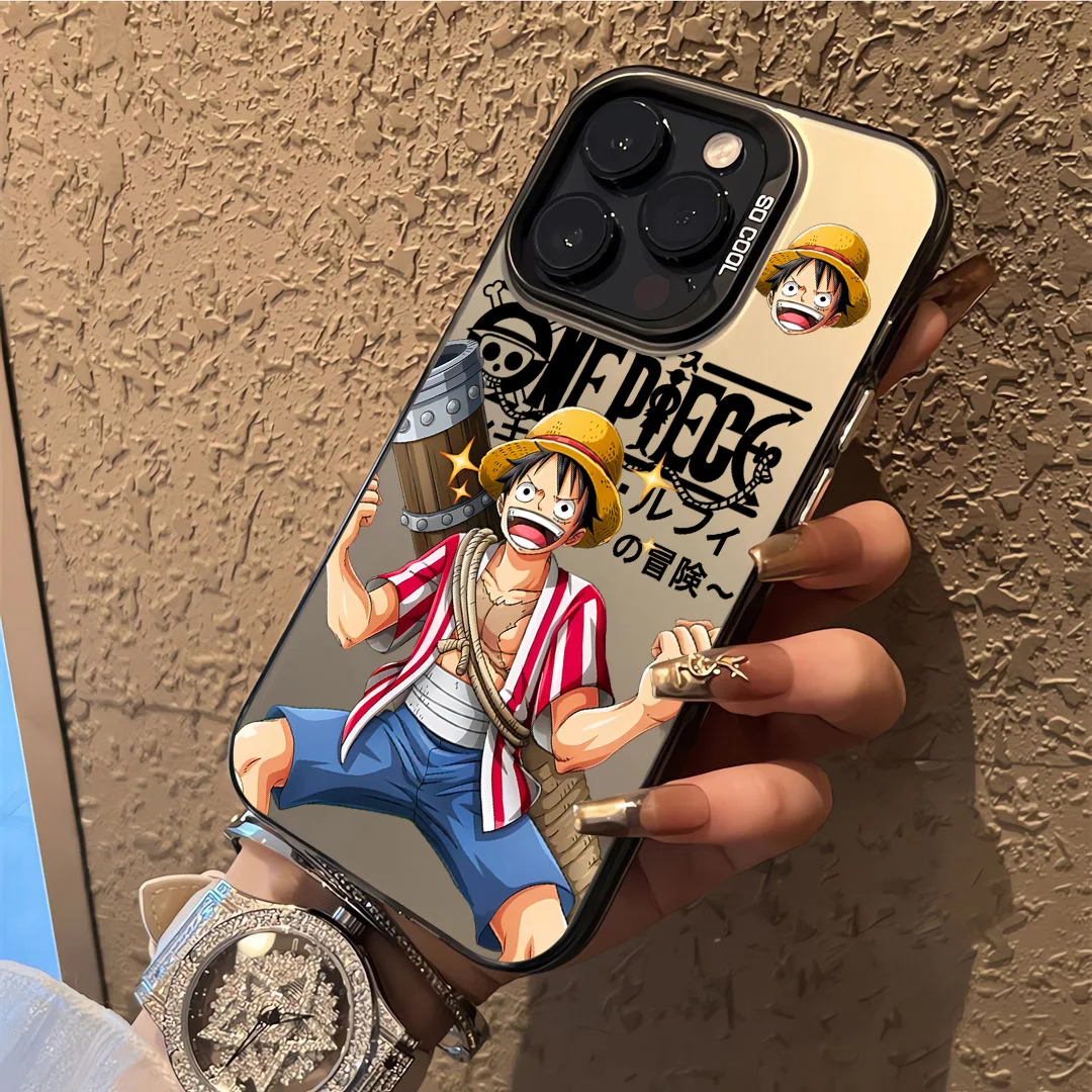 Anime o-one peças luffys caso de telefone para iphone 16 15 14 13 12 11 mini pro max x xr xsmax 8 plus anti queda fosco quente capa traseira