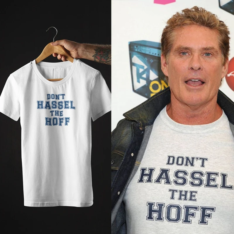 Camiseta Don't Hassel The Hoff usada por David Hasselhoff, camiseta The Hoff, camiseta de la serie Baywatch, disfraz divertido, regalo divertido para fanáticos de Baywatch