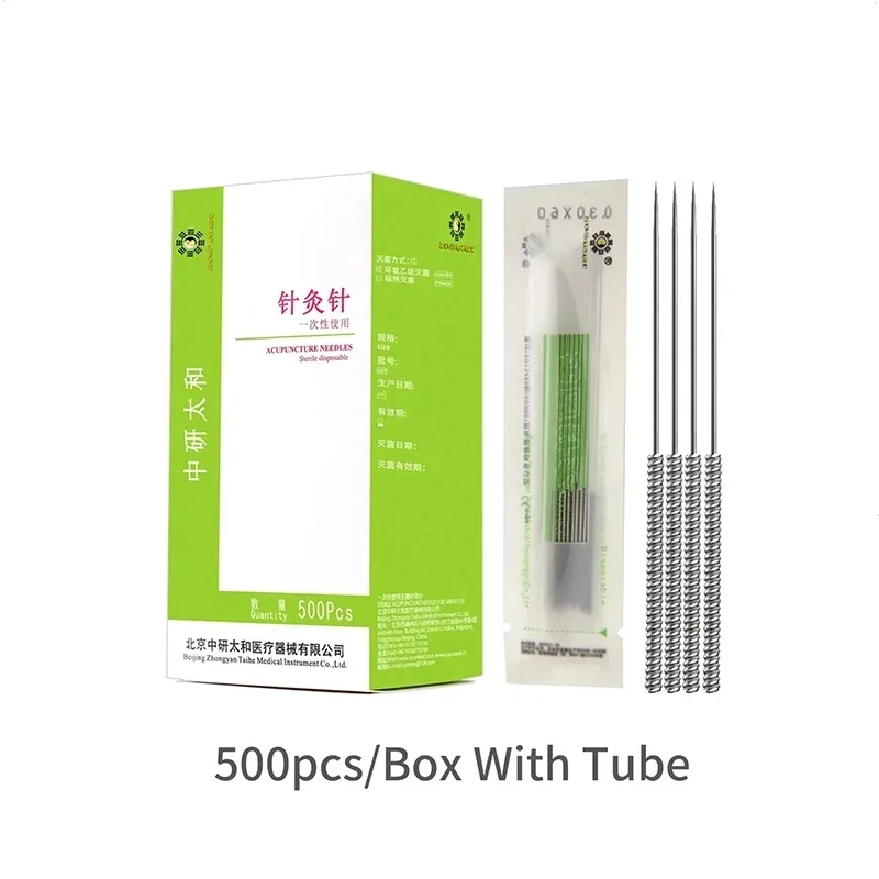 500 Disposable Acupuncture And Moxibustion Needles With Cannula Sterile Clean Sanitary Sharp Beauty Massage Various Sizes