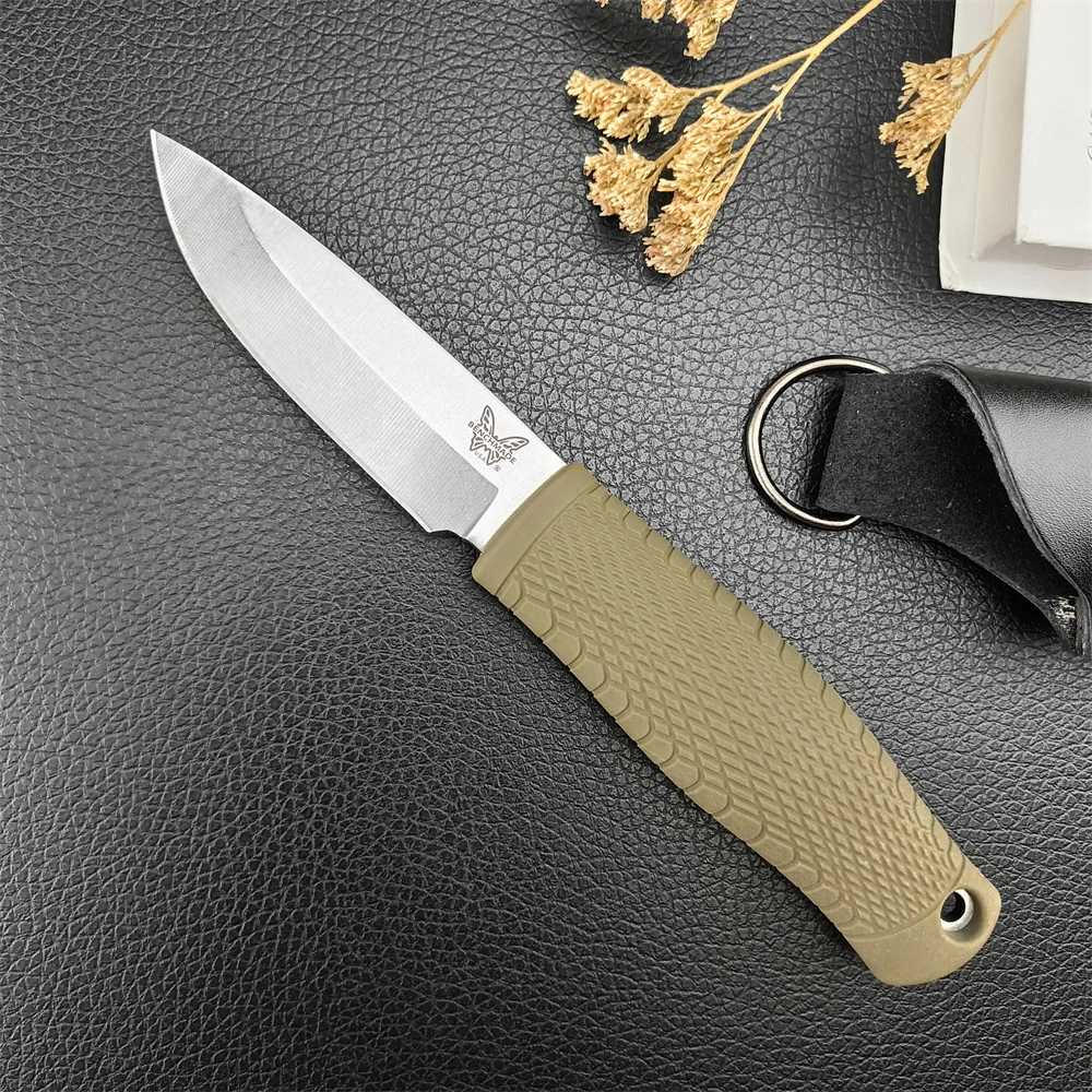 Fixed Blade Knife BM 200 Outdoor Camping Knife Tactical Knife D2 Blade Rubber and Plastic Handle EDC Hiking Hunting Cutting Tool