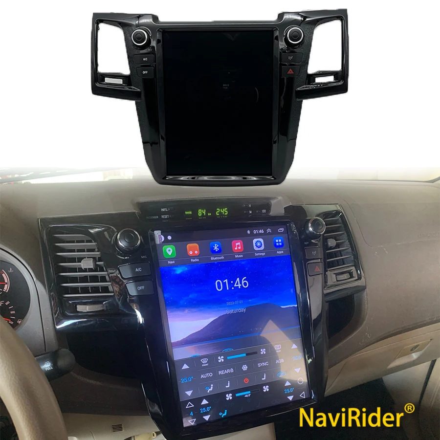 12,1-Zoll-Vertikalbildschirm-Stereo-Multimedia für Toyota Hilux SRV 2010 Fortuner 2014 Radio Android 13 GPS Carplay Auto-Videoplayer