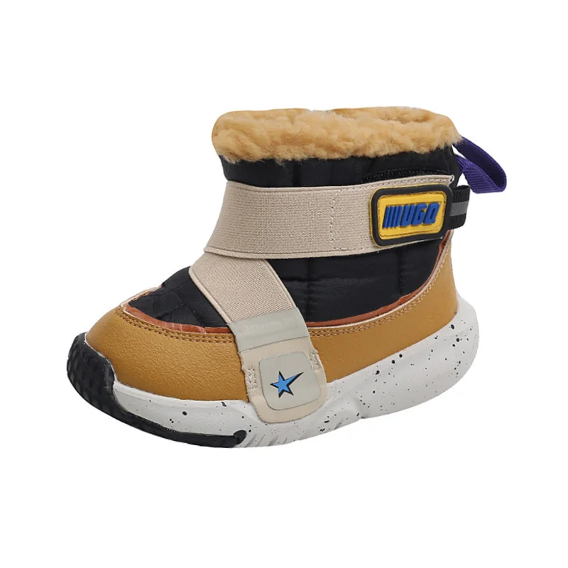 

2024 New Winter Children Snow Boots Warm Plush Boys Ankle Boots Waterproof Non-slip Fashion Girls Boots