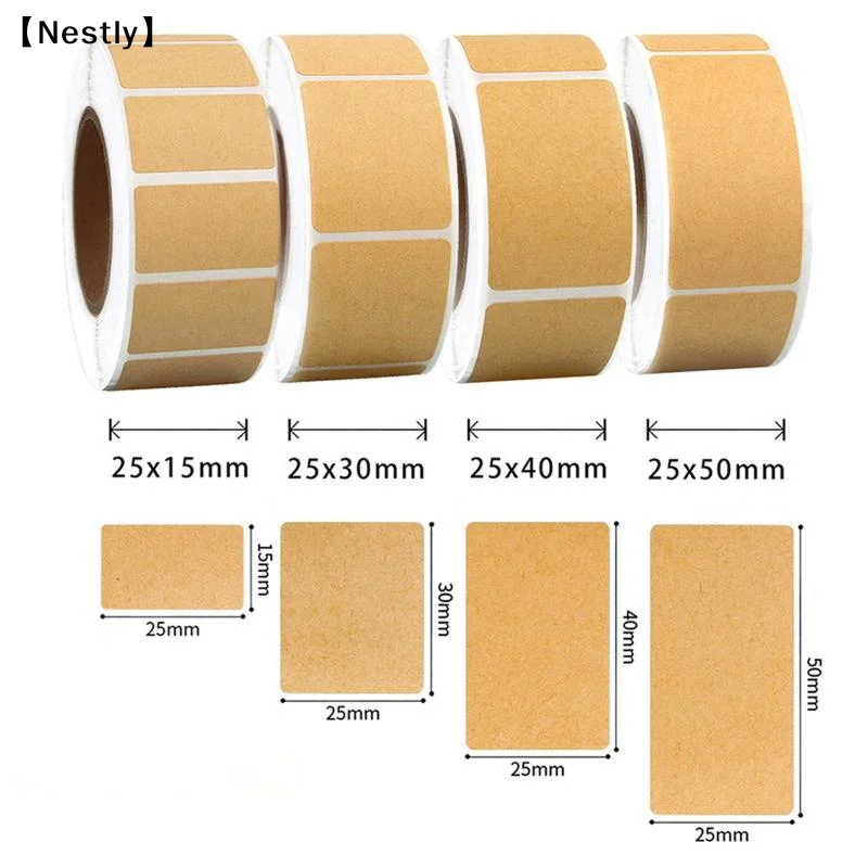 260/320/420/800PCS Kraft Stickers Blank Labels Office Labels Kitchen Food Jar Glass Bottle Classification Stickers〔Nest〕