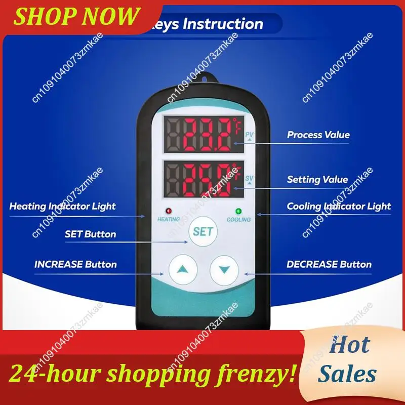 

Ежедневная распродажа, цифровой регулятор температуры, вилка термостата, двойной цифровой контроль температуры, тепличный обогреватель