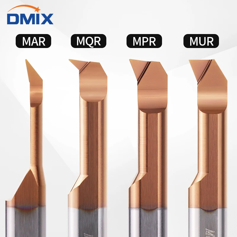 DMIX MQR MUR MPR MAR Barra de mandrinado de carburo, herramienta de torneado interno en miniatura, copiadora para orificios pequeños, cortador de torno sólido para orificios de fondo plano