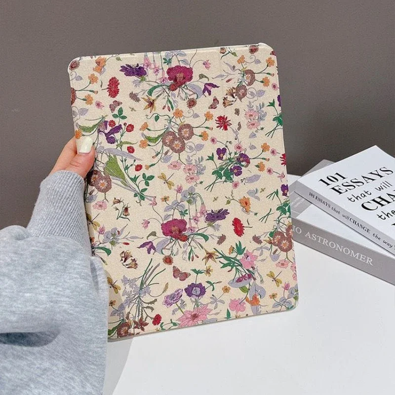 

Красочный чехол для планшета с цветочным принтом для iPad A16 11th 10th Air 11 5 4 10.9 10.2 9. 8th 7th Pro 11 12.9 10.5 с держателем для карандашей