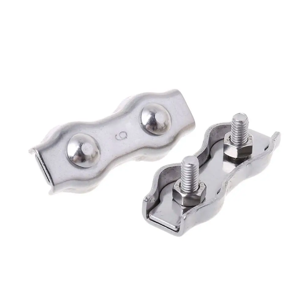 5Pcs Durable 1/2-Post Stainless Steel Rope Simple Grip Fixing Tool Thimbles Bolt Clip Rigging Wire Rope Clamp Caliper