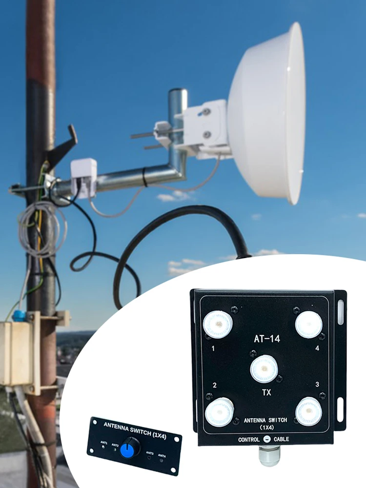 4-Way Coax Remote Antenna Switch Antenna Switch 1.8-60MHz Antenna Splitter Switch RF Antenna Switch for Radio Stations view 6