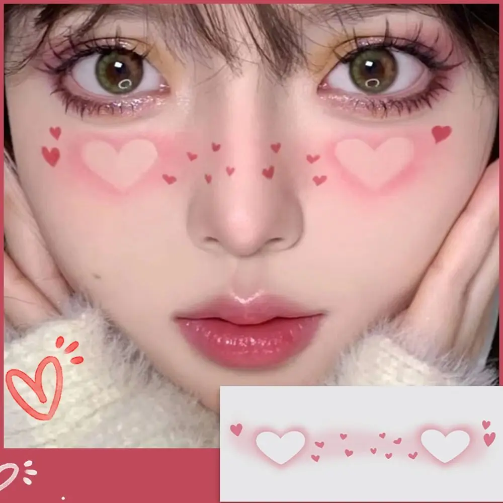 No Irritation Face Tattoo Stickers Disposable Waterproof Decorative Stickers Sweatproof Environmentally Blush Face Patch Make Up