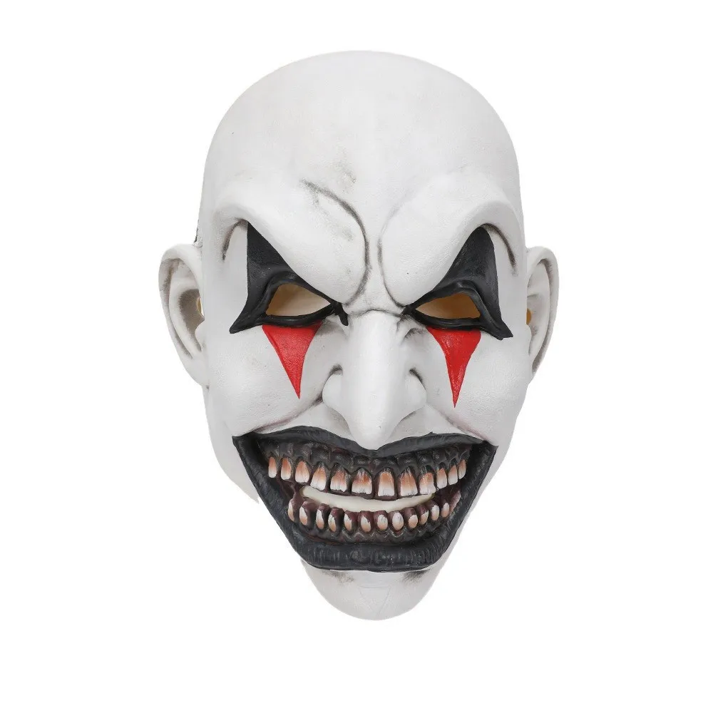 

Horror Movie The Jester Joker Mask Cosplay Creepy Clown Latex Helmet Black Hat Halloween Carnival Purim Party Costume Props